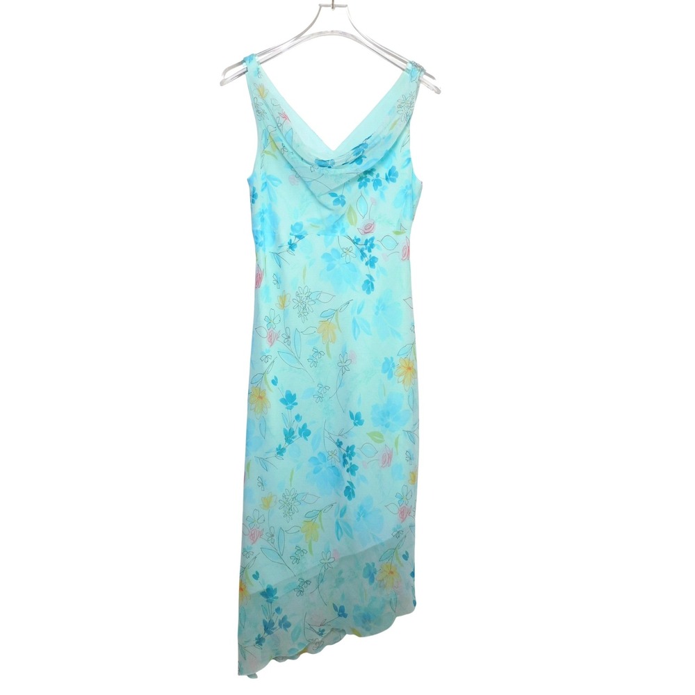 Vintage My Michelle Floral Cowl Neck Handkerchief Hem Midi Dress Size 13/14